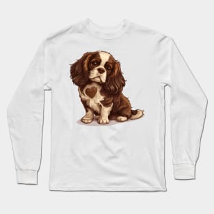 Valentine Cavalier King Charles Spaniel Shaped Chocolate Long Sleeve T-Shirt